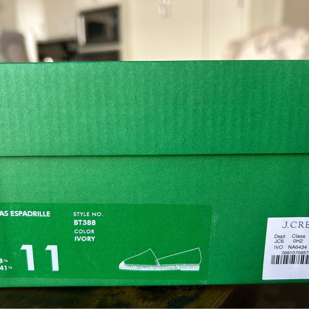 J. Crew Cream Espadrilles New in Box Sz 11 - Picture 2 of 5